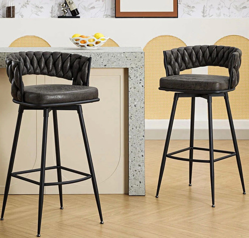 Black leather upholstered - black,