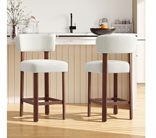 White upholstered bar stool - upholstered,