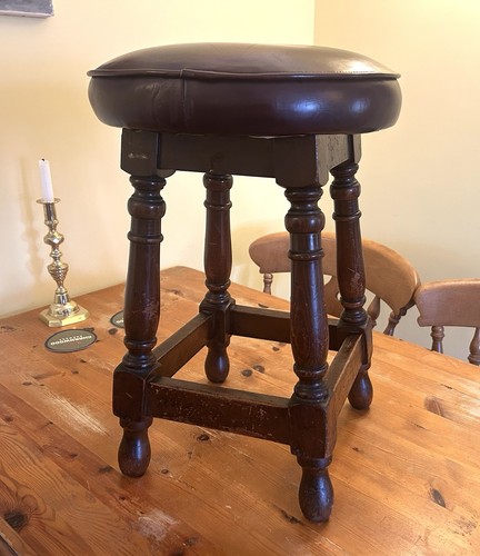 Vintage wooden pub stool - wooden,