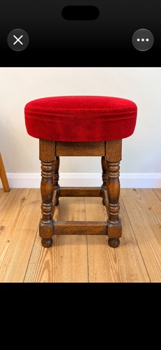 Vintage red velour upholstered - vintage,
