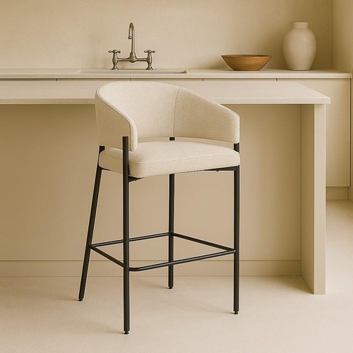 Bar stool beige fabric jersey - stool,