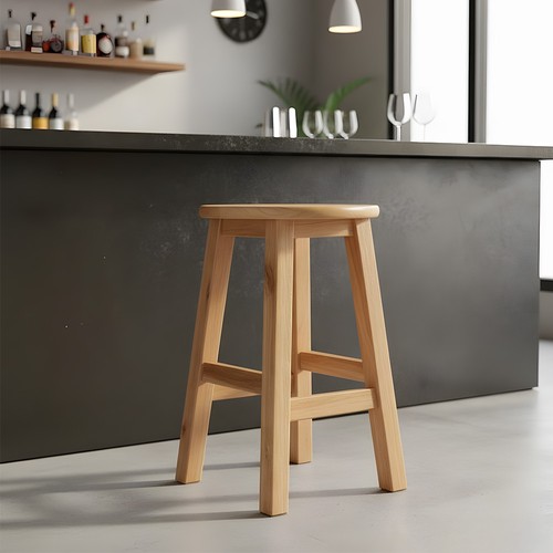 50cm solid wood bar - wood, stool