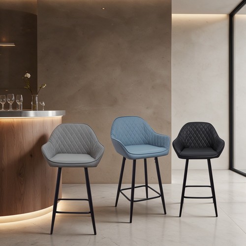 Bar stool faux leather seat - faux,