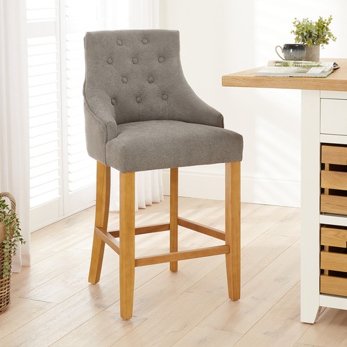 Bar stool luxury grey - stool, fabric