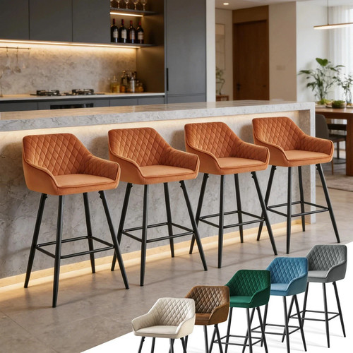 Set bar stools velvet - set,